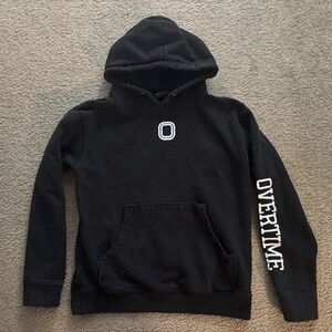 Overtime Black Hoodie Mens XS